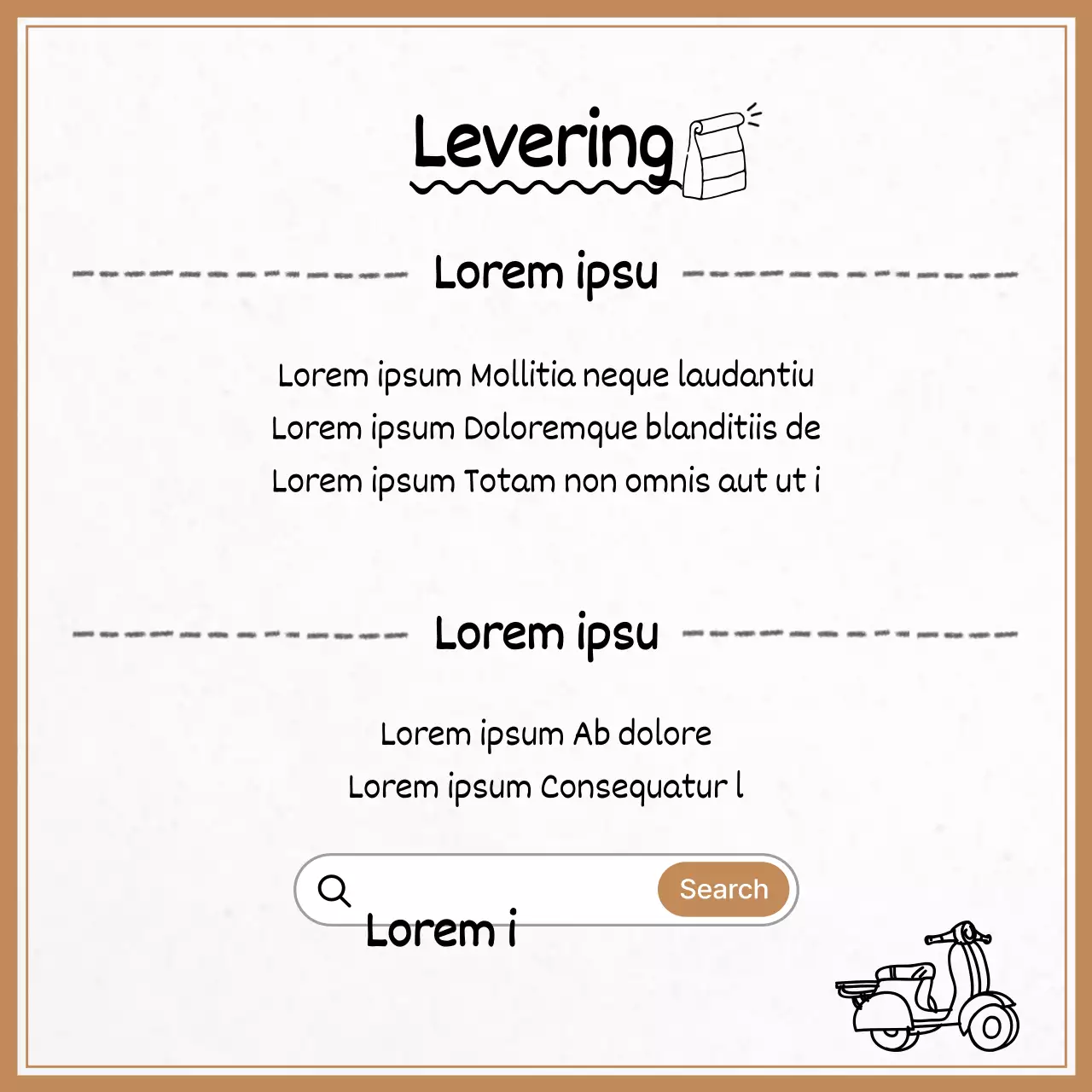 Bruine, gezellige café-aankondigingen