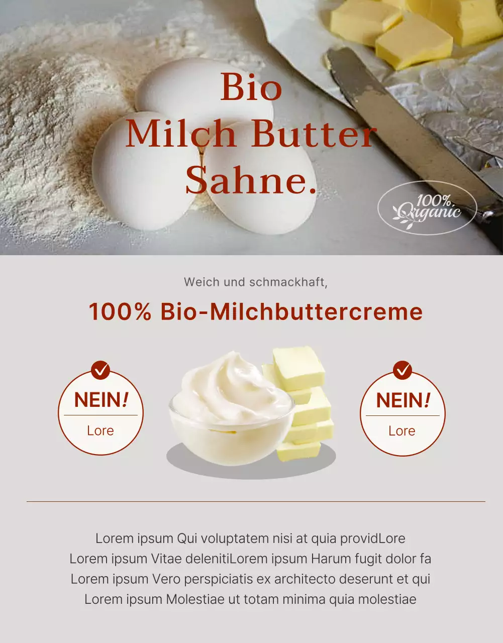 Werbung für eine süße Bäckerei in Rot und Rosa