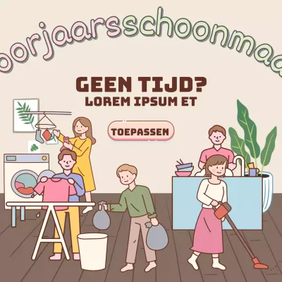 Leuke beige huis-aan-huis schoonmaak advertentie