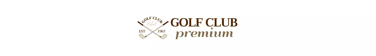A golf club with a brown golf club logo for a classy look.