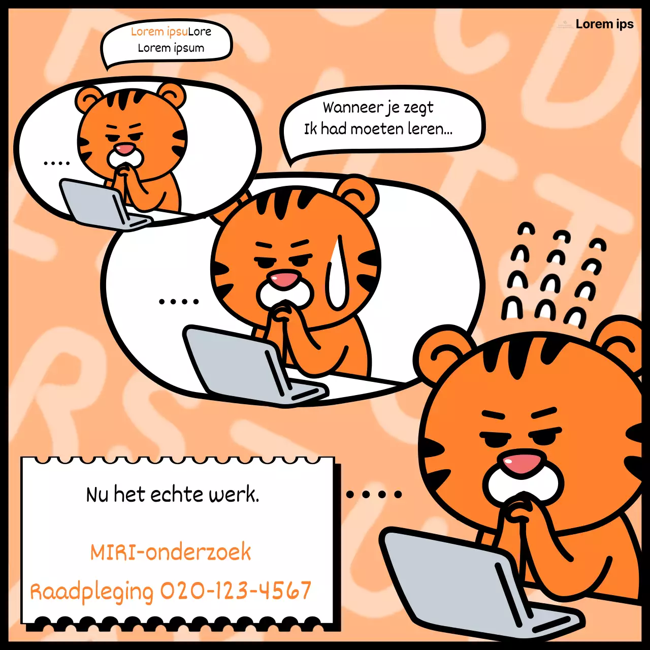 Studiebegeleiding promoten in een oranje knevelstijl