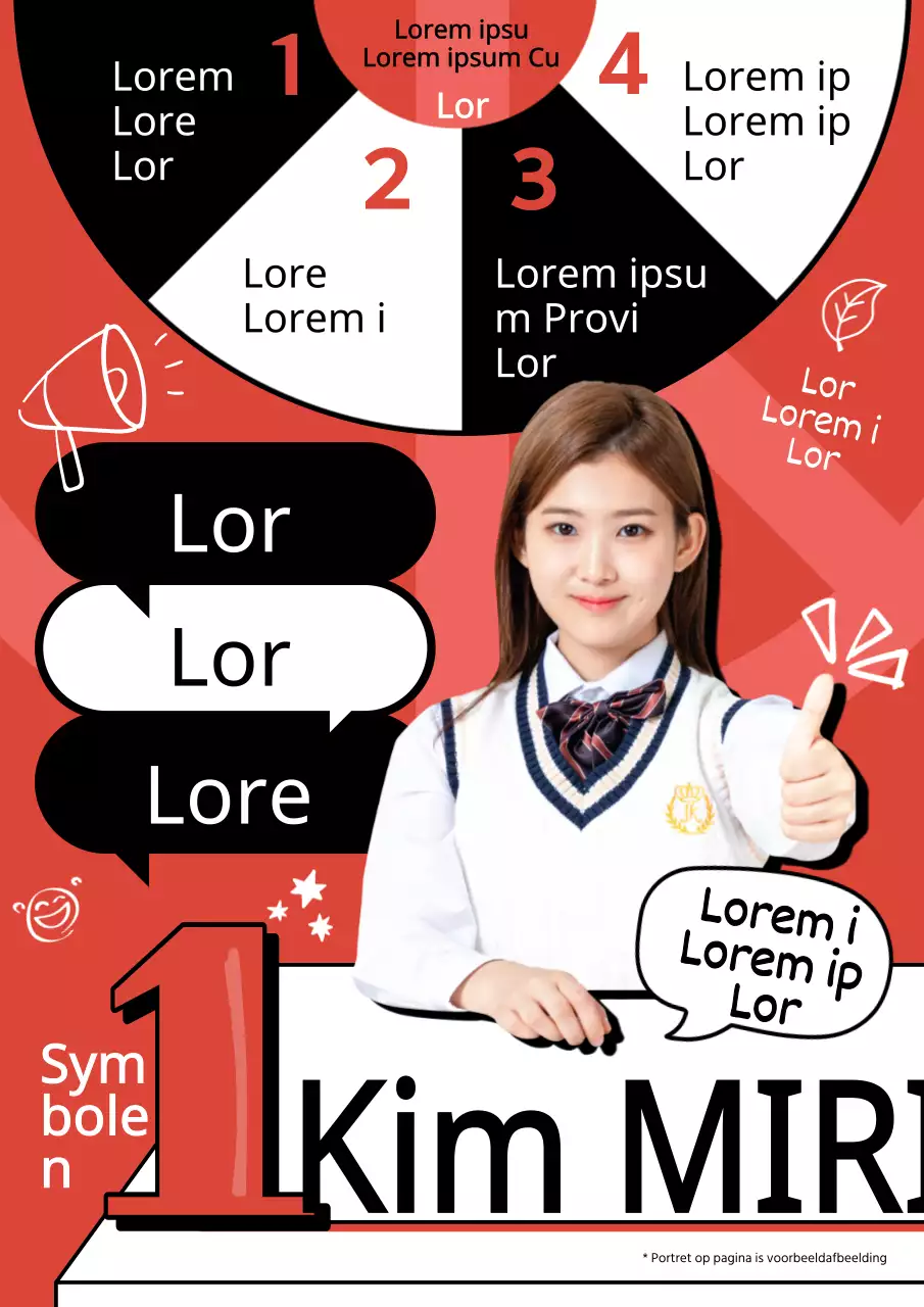 De verkiezing van de voorzitter van het studentencorps promoten met rode pop-art