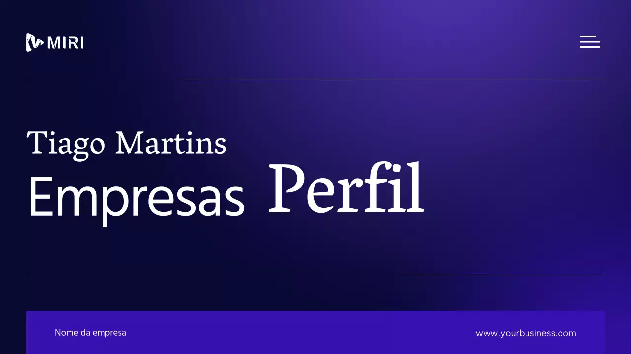 Materiais de perfil de empresa modernos e profissionais em roxo e branco