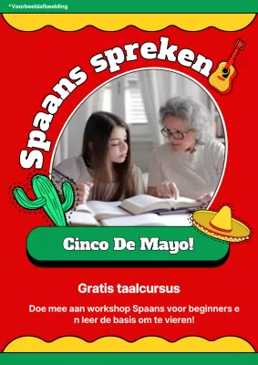 Rode en Gele Kitsch Spaanse Les Publiciteit