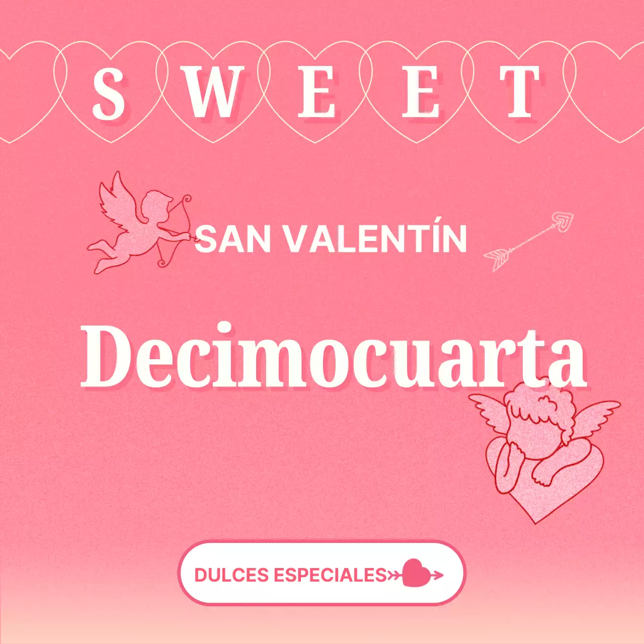 Promueva un evento de San Valentín retro y moderno en rosa y menta