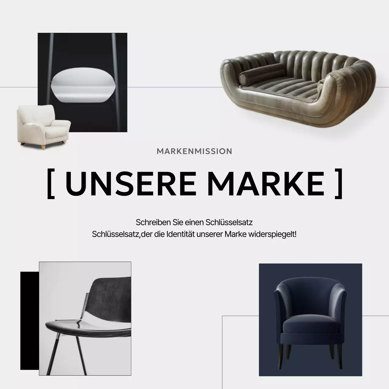 Schwarz-weiße minimalistische Innenraumpfosten der Marke