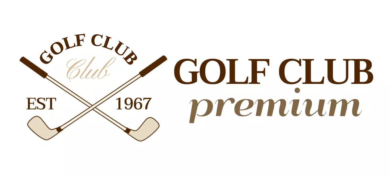 A golf club with a brown golf club logo for a classy look.
