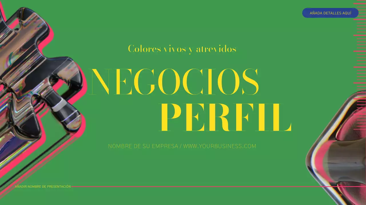 Informe sobre el perfil de la empresa moderna verde y rosa