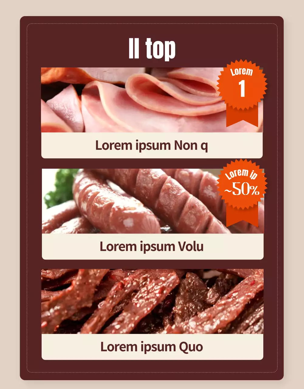 Promuovere una dieta semplice Petto di pollo in marrone e beige