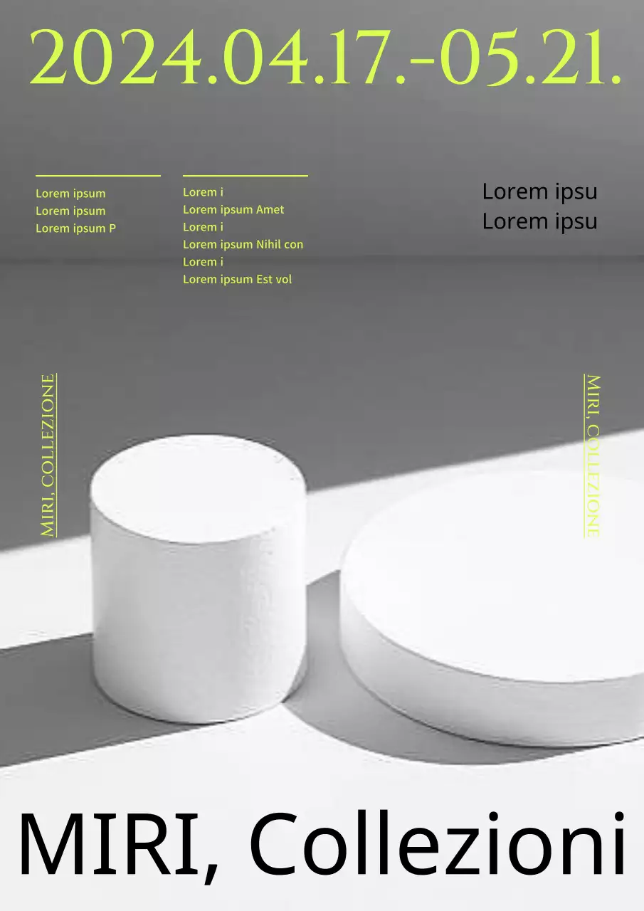 Mostre di musei d'arte tranquillizzanti in bianco e nero e colori fluorescenti a punti