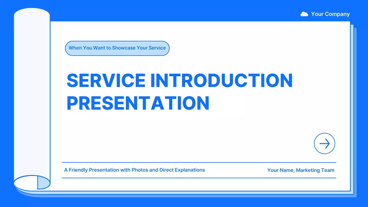 파랑과 흰색의 심플한 서비스 소개 제안서