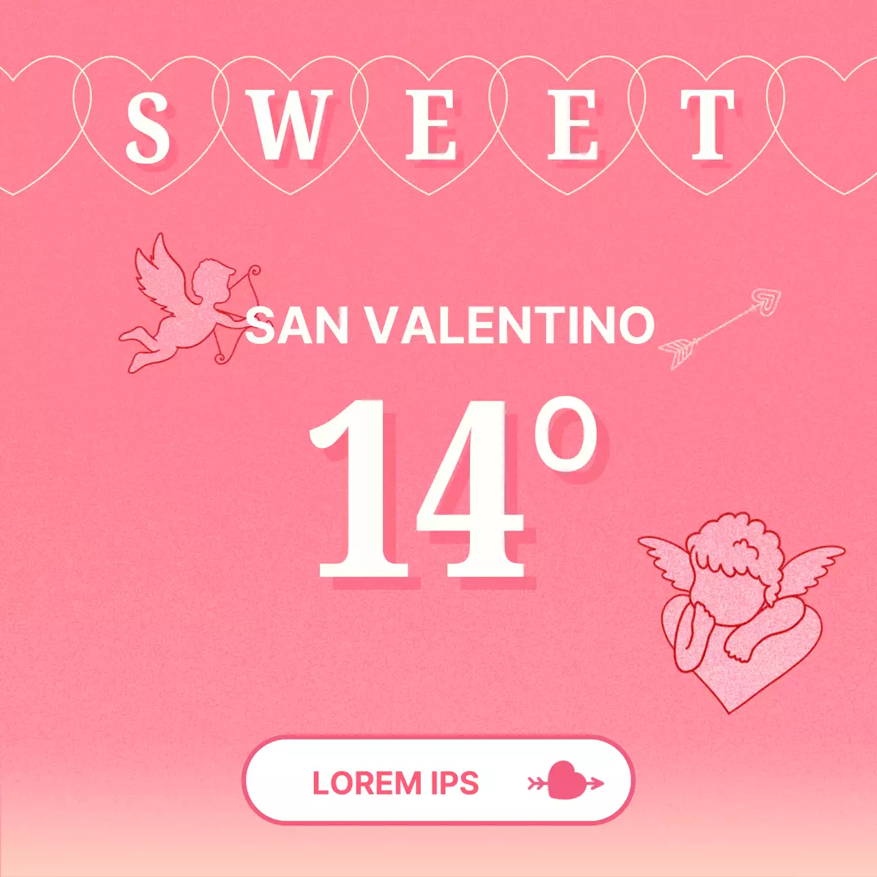 Promuovere un evento di San Valentino moderno e retrò in rosa e menta