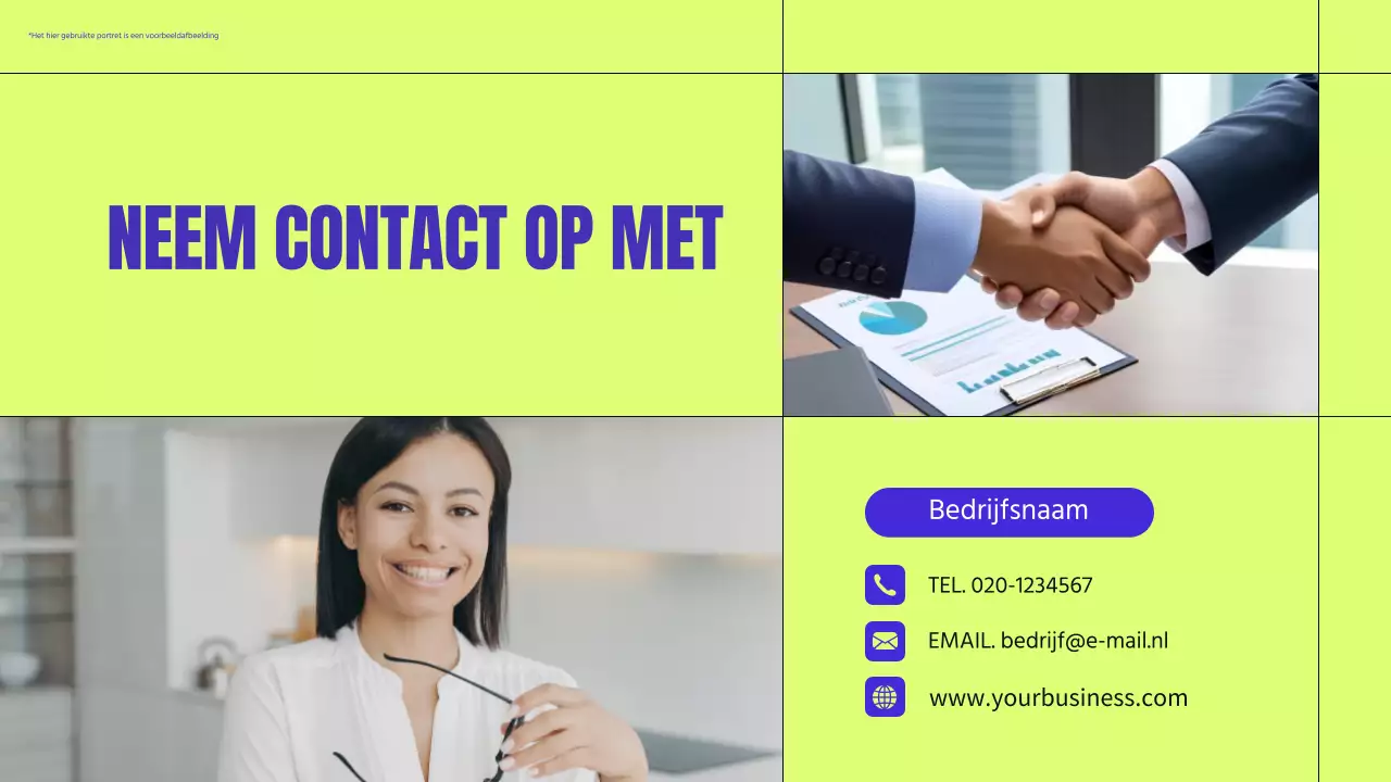 Blauw en neon modern zakelijk profielmateriaal