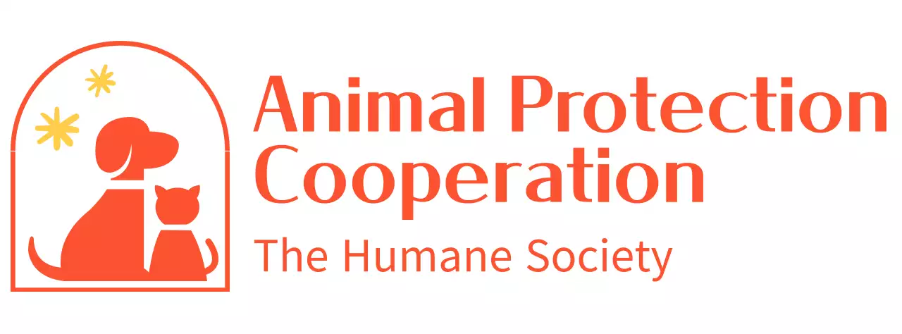 The Humane Society with a cute illustrated logo of a dog and cat in red.