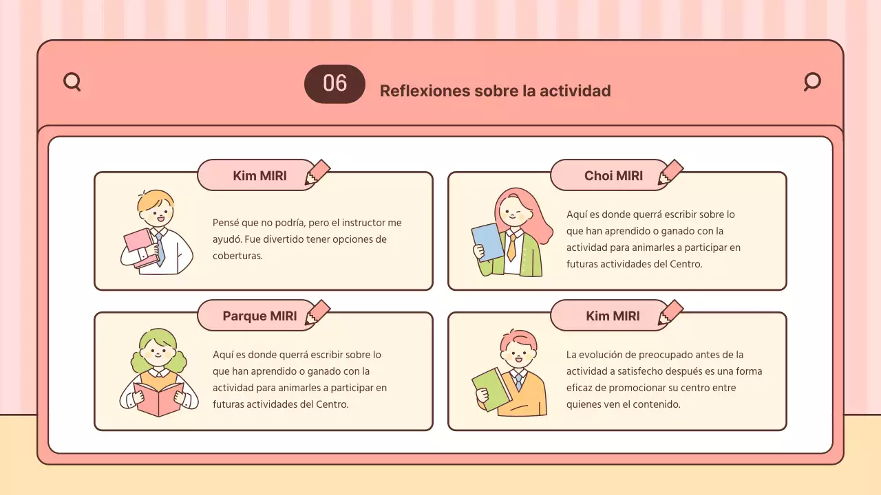 Centro rosa y amarillo Colección de actividades para el aula post