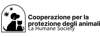La Humane Society con un simpatico logo illustrato di un cane e un gatto