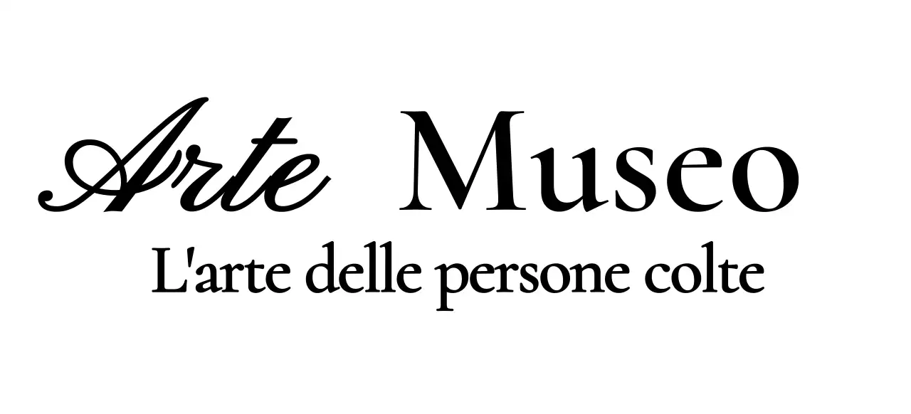 Logo del museo con un concetto di classe in corsivo