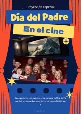 Azul y Rojo Encantador Día del Padre en el Cine Publicidad