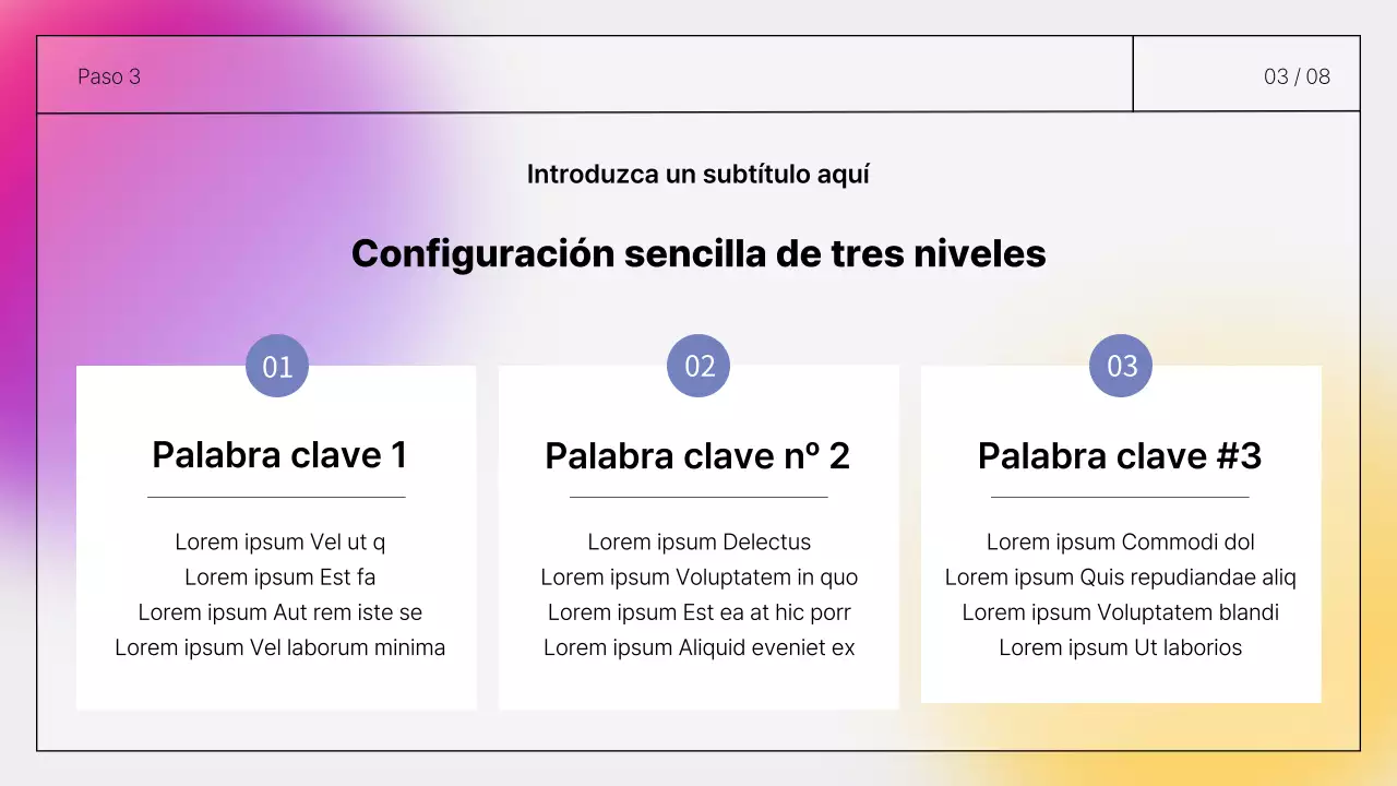 Informes manuscritos sencillos y presentables en morado y amarillo