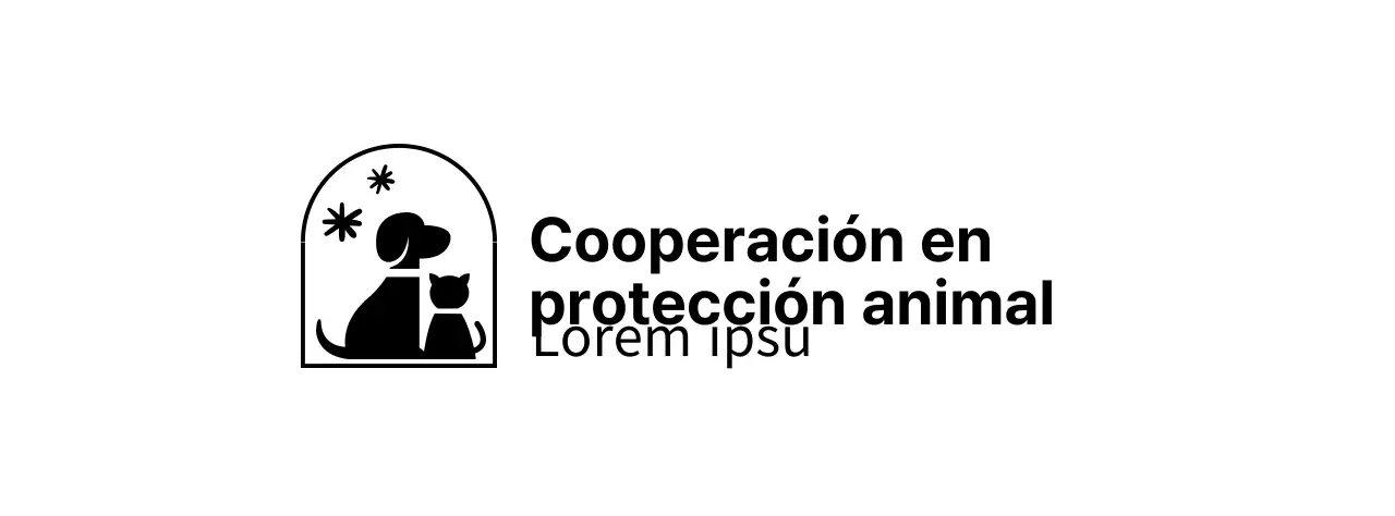 La Humane Society con un simpático logotipo ilustrado de un perro y un gato