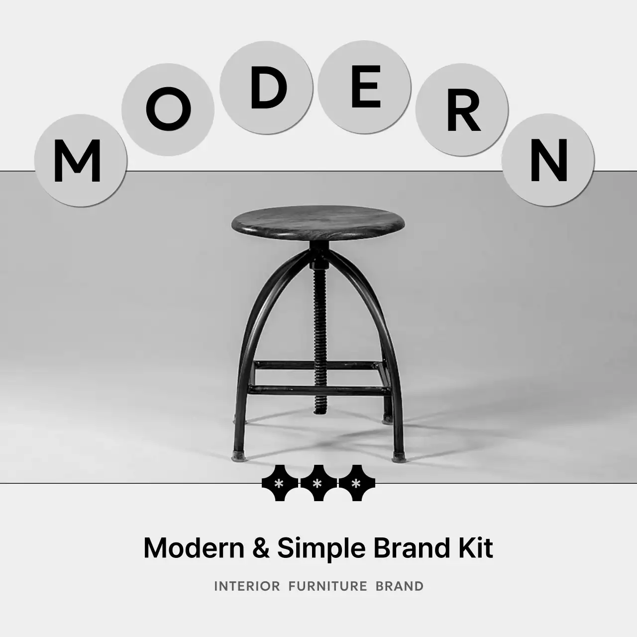 Black and white minimalist interior brand post