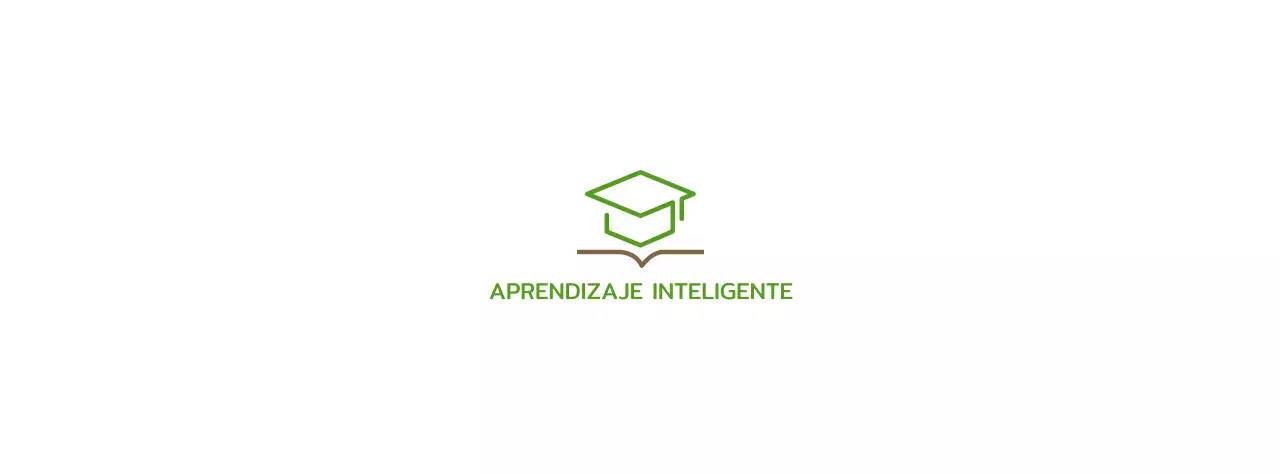 Aprendizaje inteligente con gorra verde de soltero y logotipo de ilustración de libro