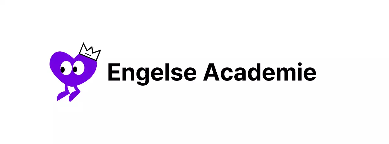 English Academy met een schattig concept met paarse hartkarakters