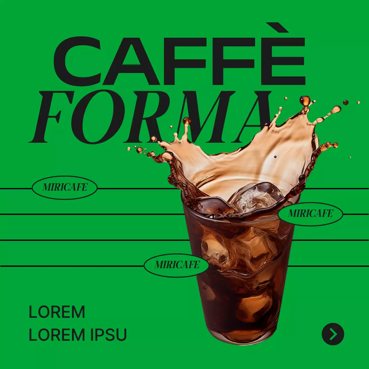 Promuovere un semplice annuncio di caffè verde e arancione