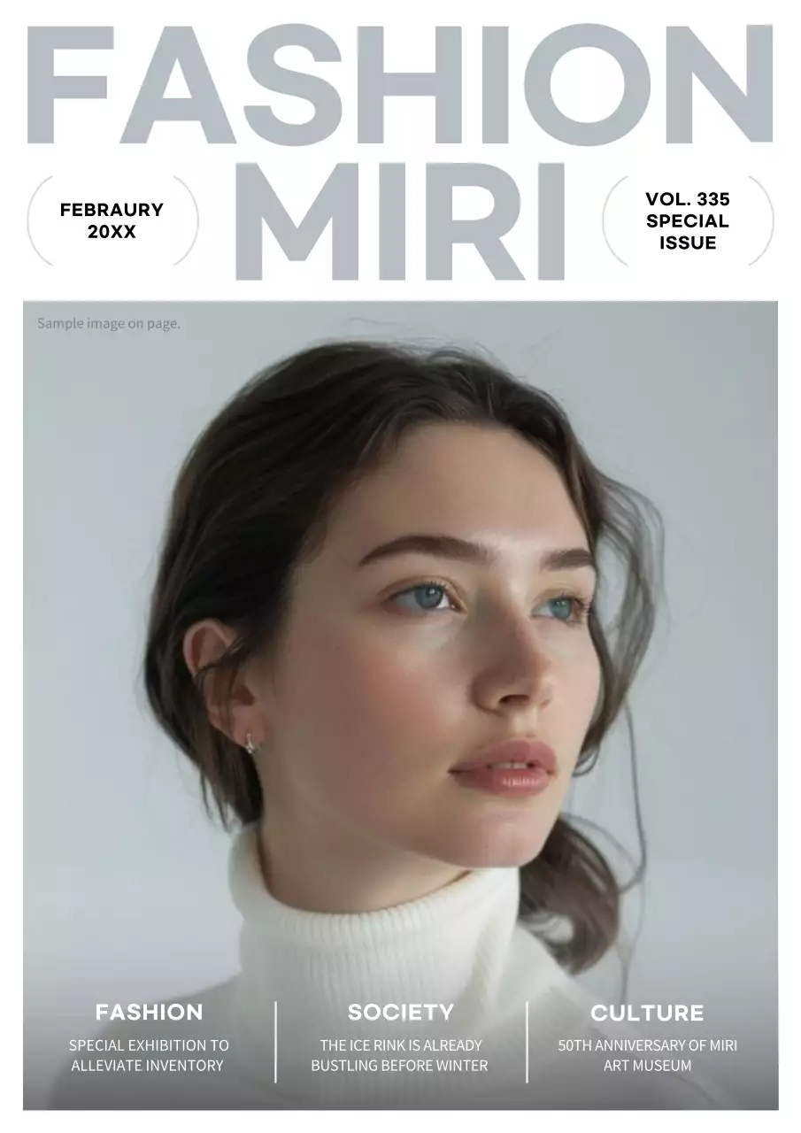 Grey Modern Fashion Magazine Poster