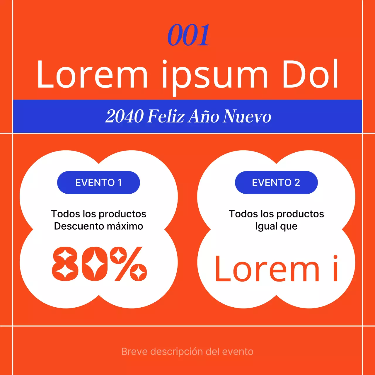 Promueva una plantilla de fiesta oriental en rojo y azul