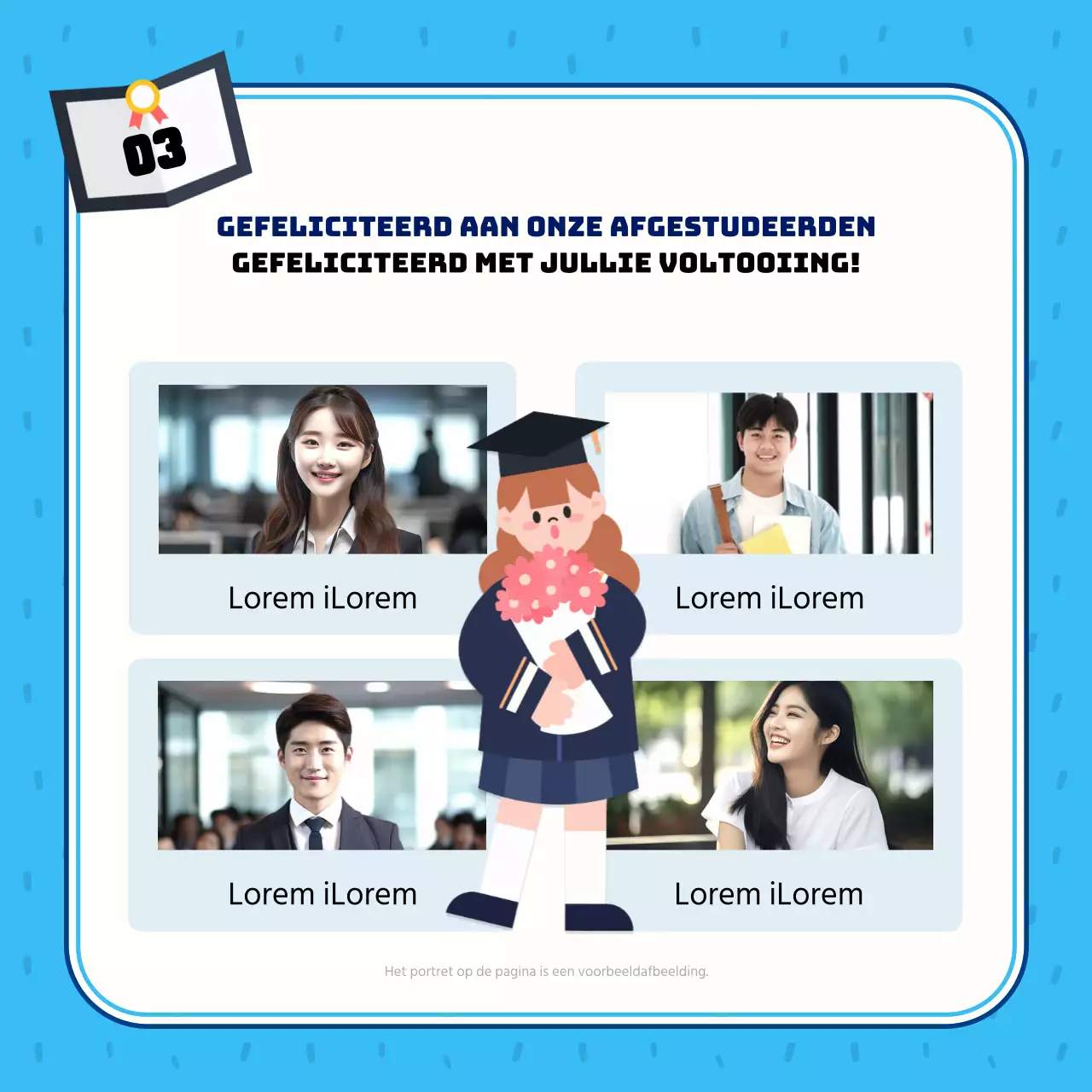 Blauwe en lichtblauwe afwerkpaal in het midden