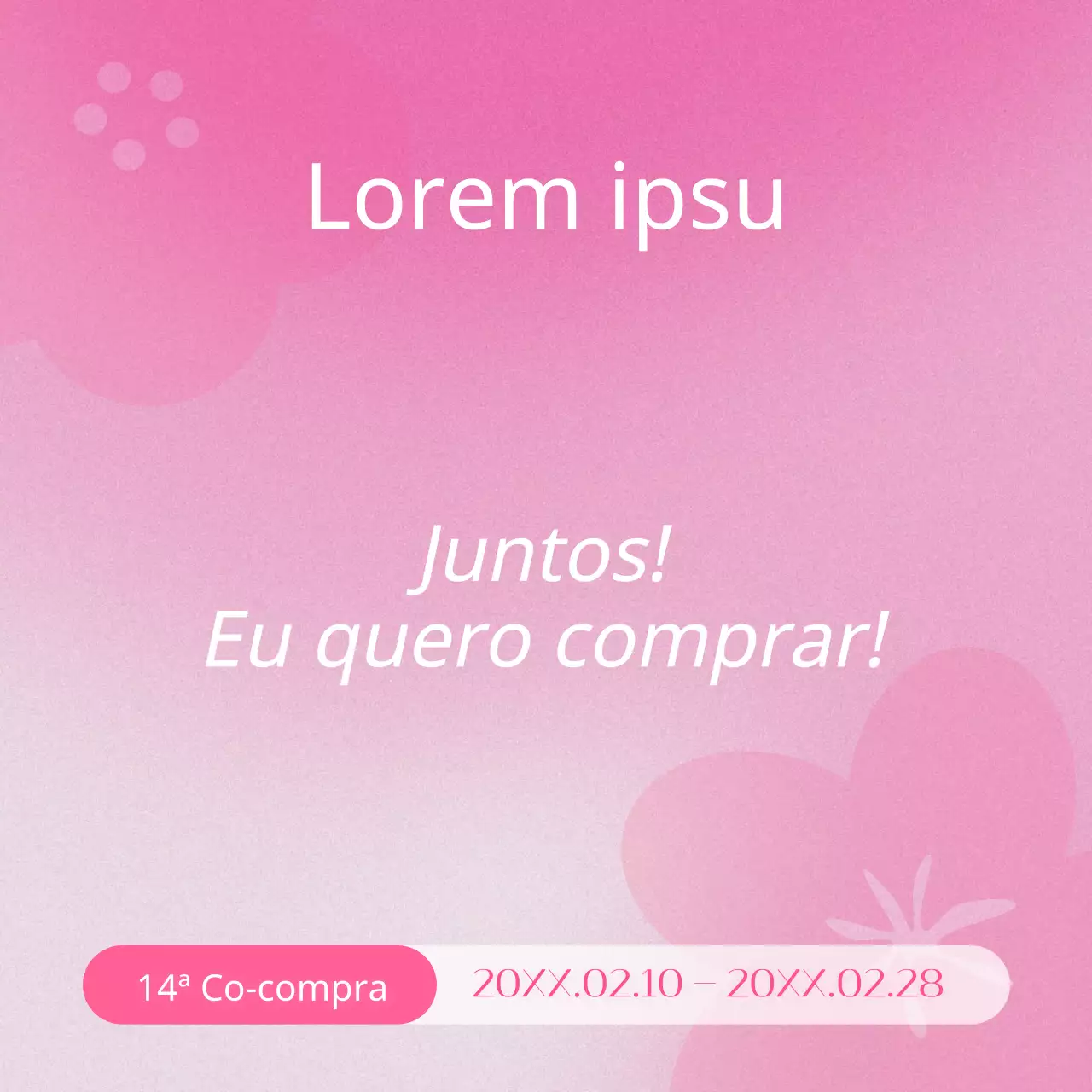 Promover uma simples colaboração de compras de primavera em cor-de-rosa