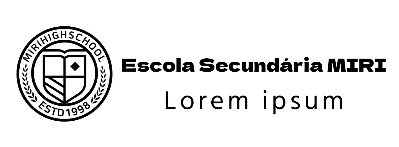 Logótipo do liceu sob a forma de um símbolo educativo circular