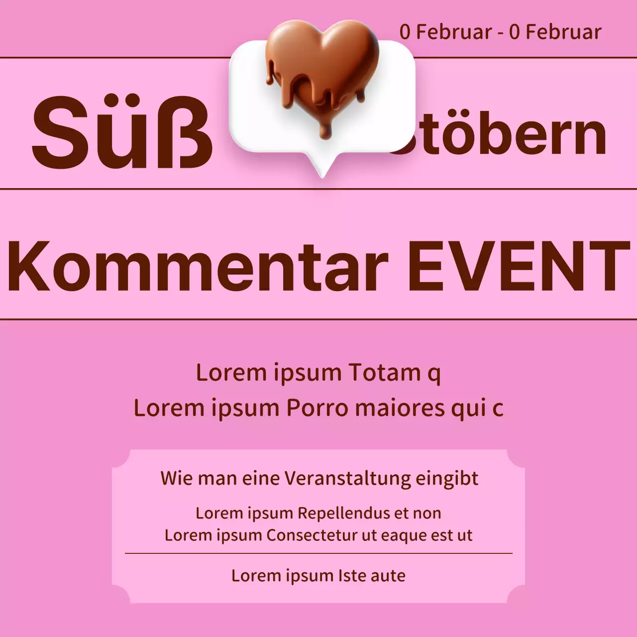 Kitschiger Cyber-Flyer zum Valentinstag in Rosa