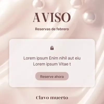 Anuncio de cita previa para un lujoso salón de manicura en color beige