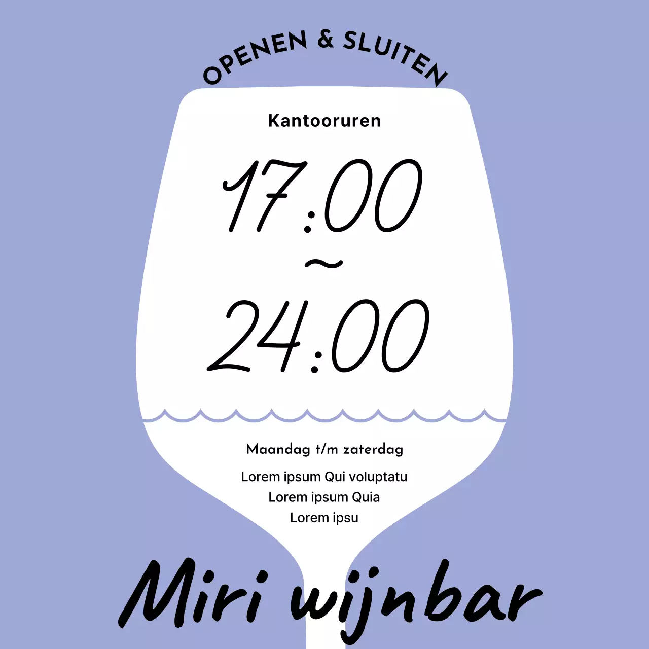 Eenvoudige lichtblauwe bedrijfsurenteller