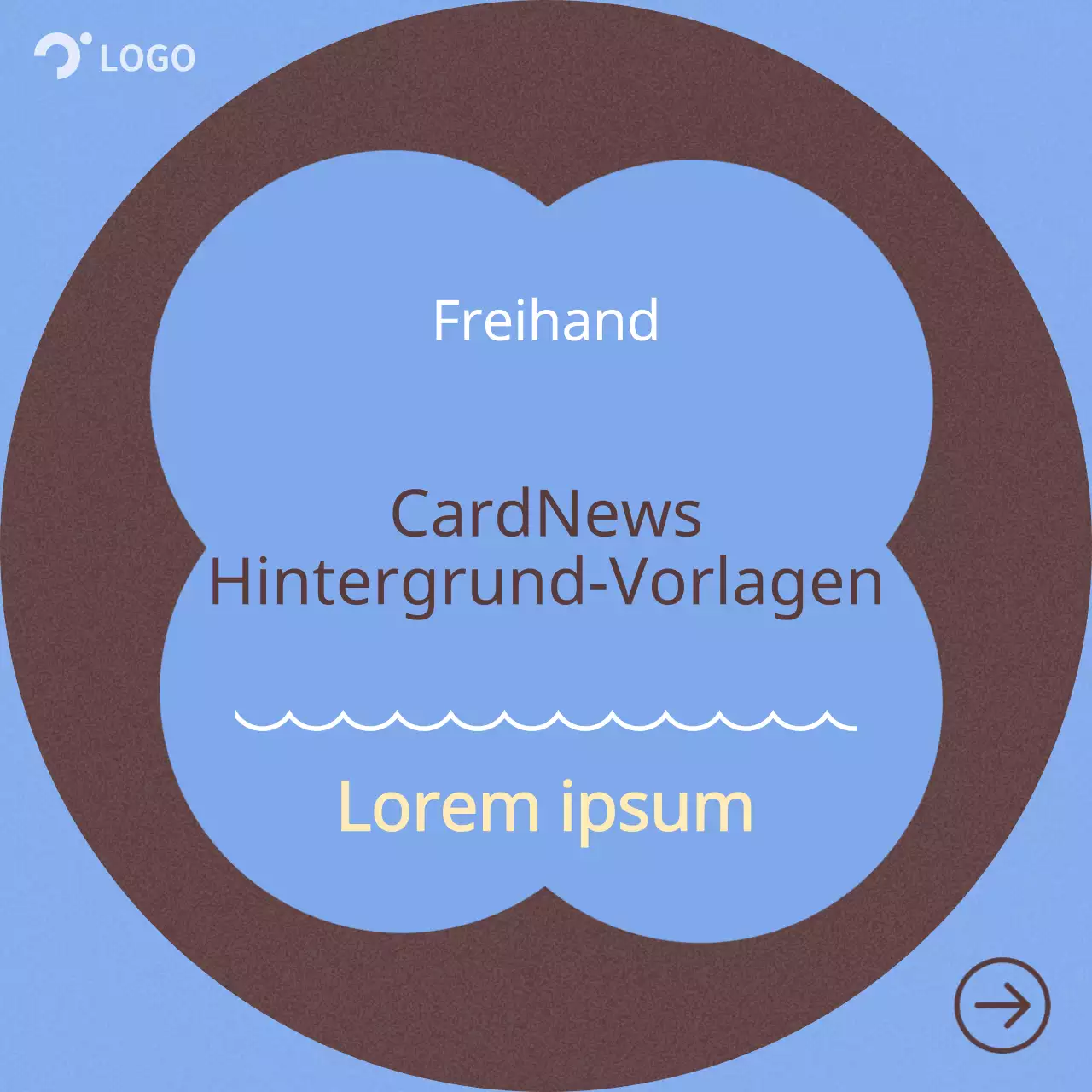 Hellblauer und brauner minimalistischer Freihand-Hintergrund Beschreibung