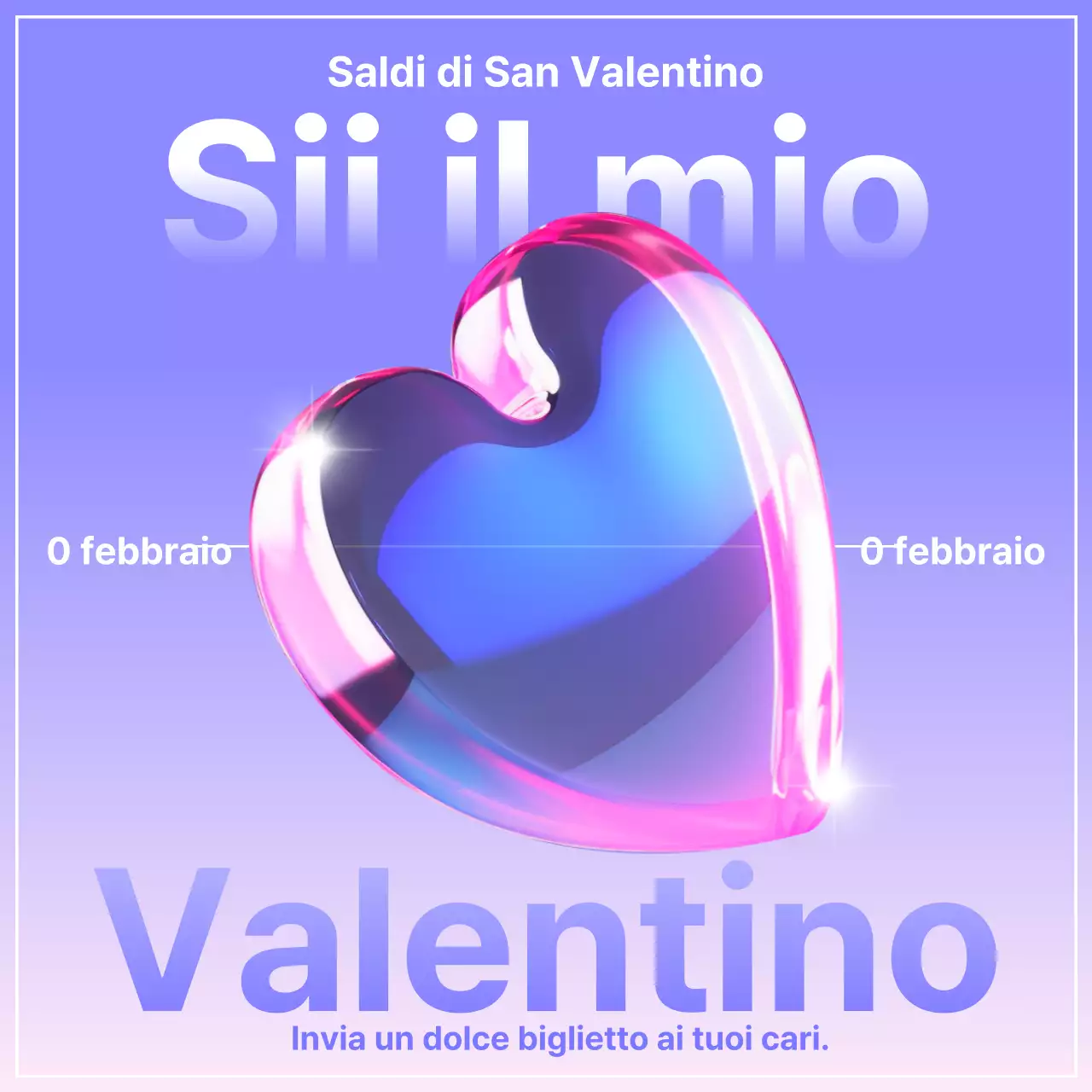 Volantino kitsch di San Valentino in rosa