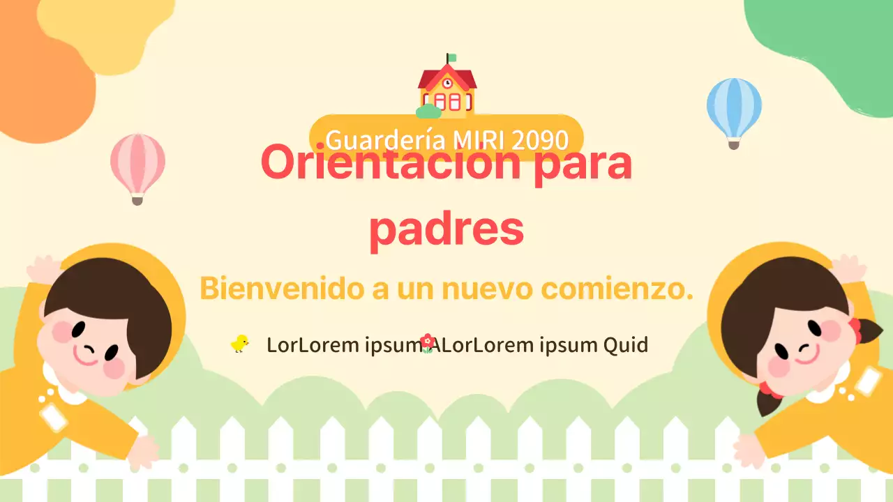 Presentación de orientación para la guardería amarilla