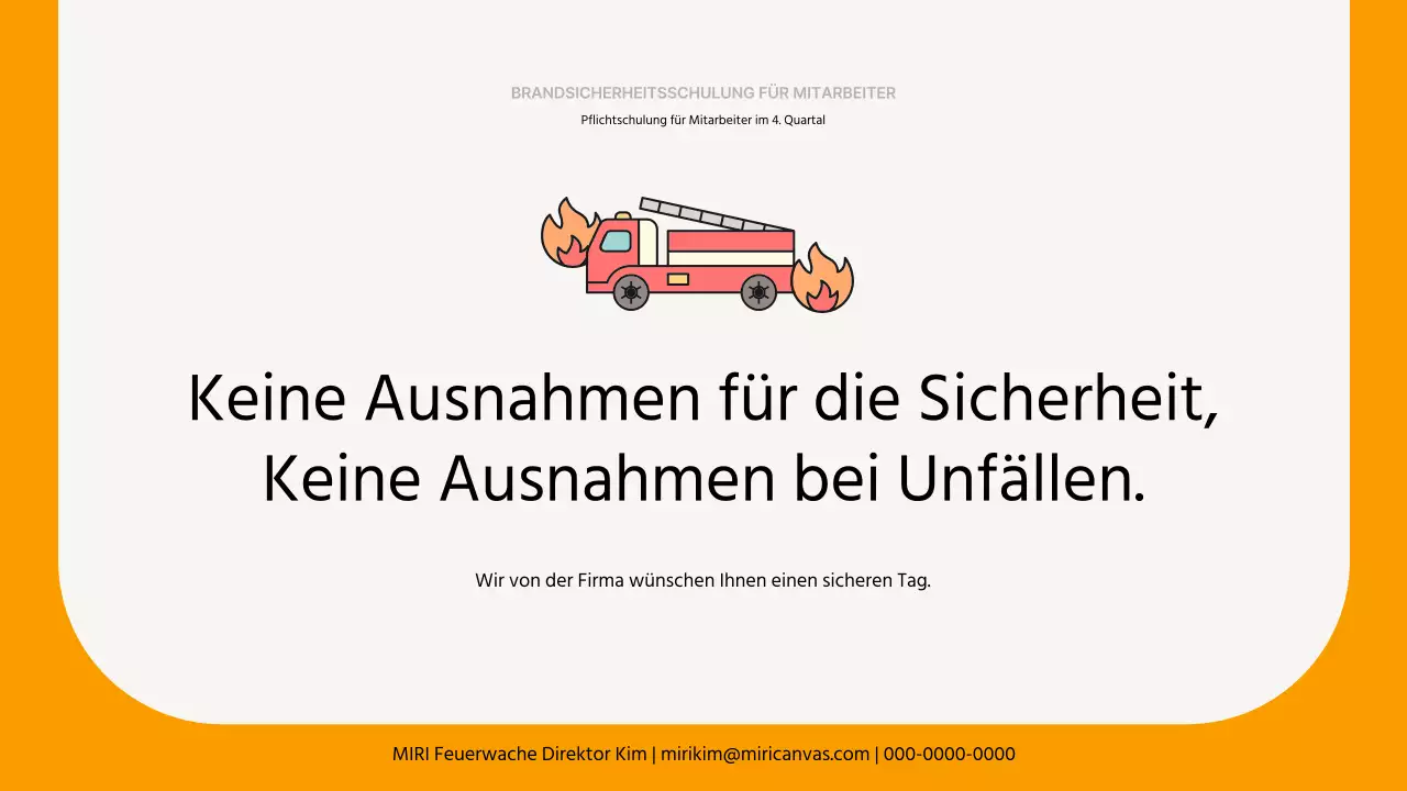 Einfache, gelbe Schulungsmaterialien für den Brandschutz