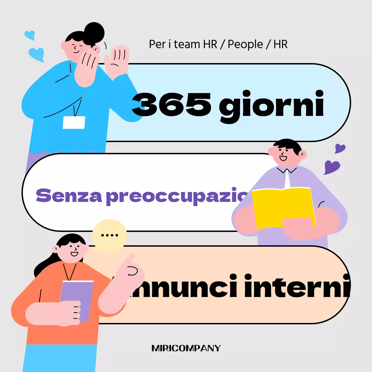 Un annuncio grigio e arcobaleno HR di un anno