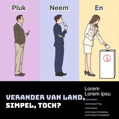 Eenvoudige zwart en mauve stem aanmoedigings advertentie