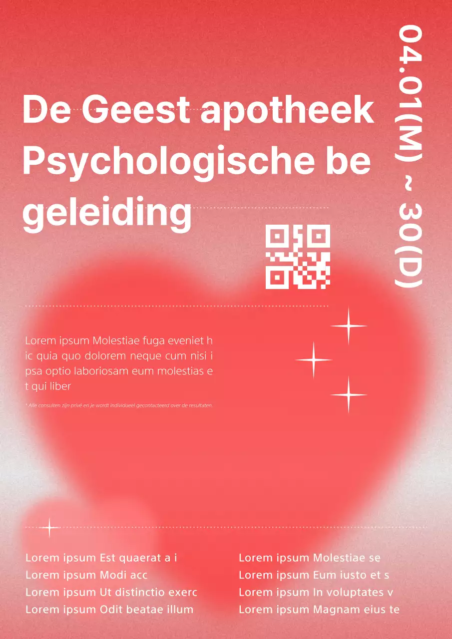 Kitscherige psychotherapie promoten in warm roze en wit