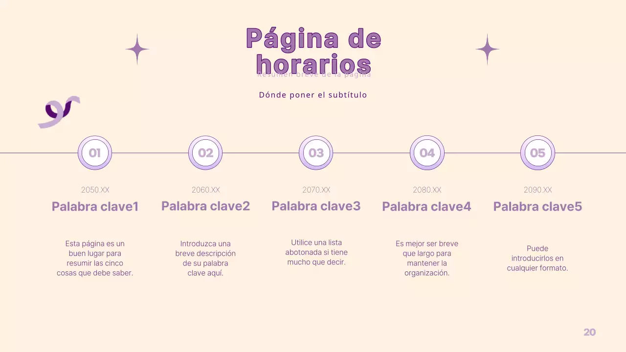 Una sencilla presentación PM en amarillo y morado