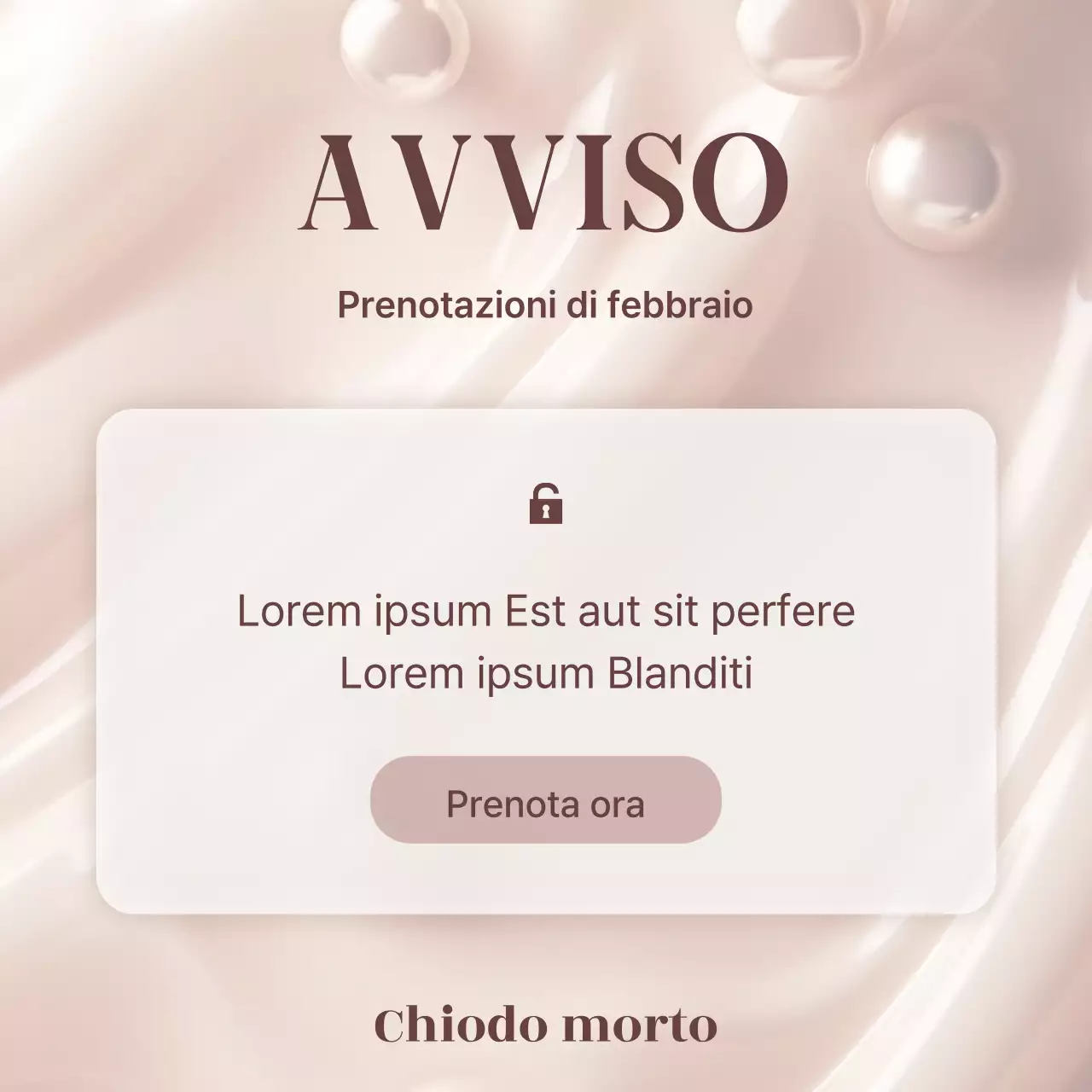 Annuncio di appuntamento per un lussuoso salone per unghie in beige