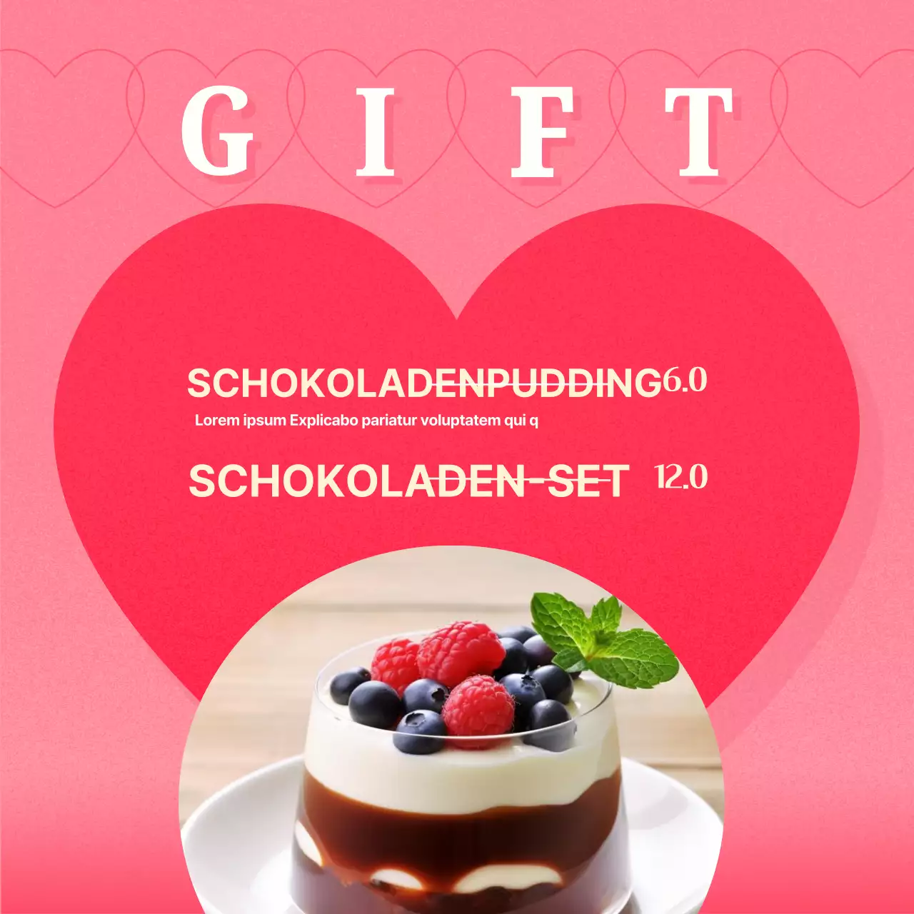 Werben Sie für ein modernes Retro-Valentins-Event in Pink und Mint