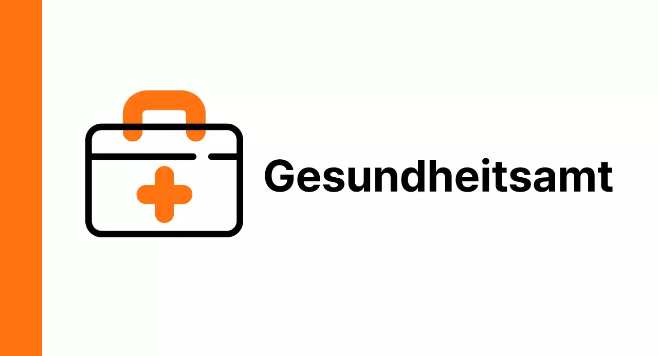 Orangefarbener Erste-Hilfe-Kasten Gesundheitsraum Informationen