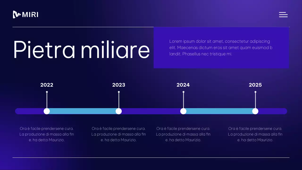Materiali moderni e professionali per il profilo aziendale in viola e bianco