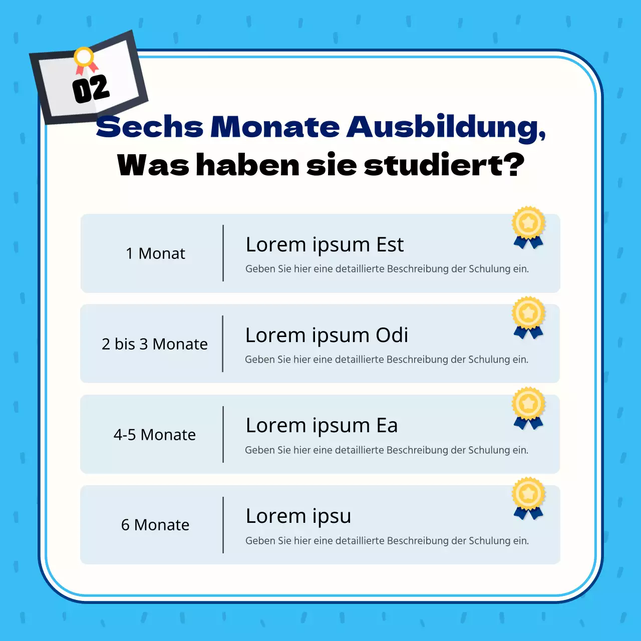 Blauer und hellblauer Mittelbaustein