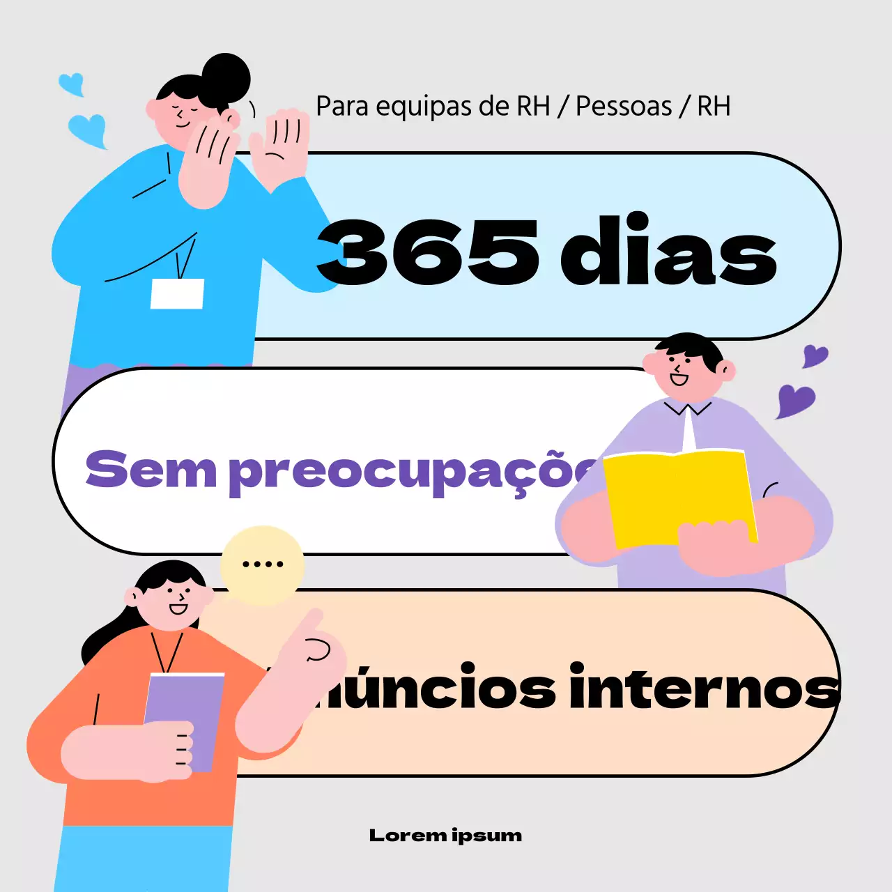 Um anúncio de um ano de RH cinzento e arco-íris